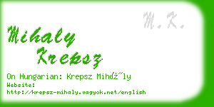 mihaly krepsz business card